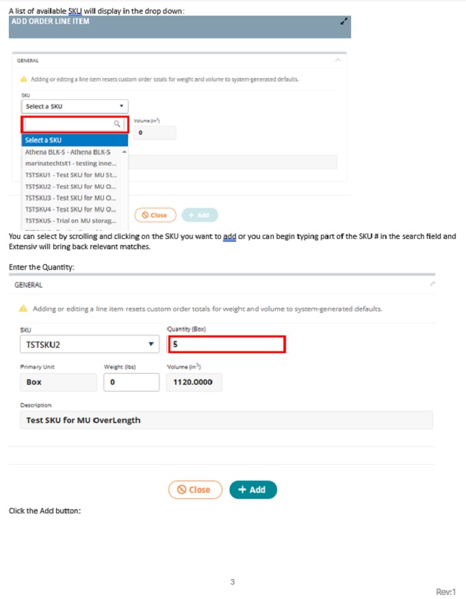 3 of 6 in thinkSTG's Step by step guide on how to manually create a fulfillment order in Extensiv