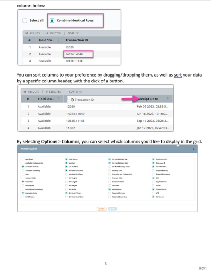 3 of 5 pg guide to navigating Manage Invenotry in Extensiv